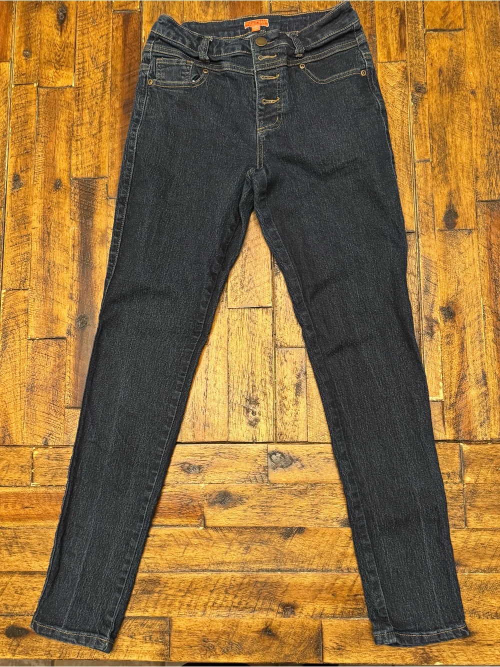 Modcloth Dark Blue Denim Jeans with Orange Label